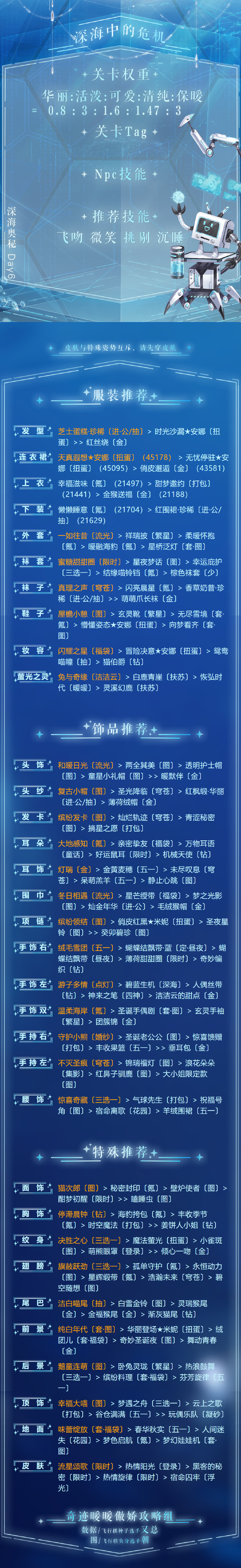 奇迹暖暖深海中的危机怎么搭配