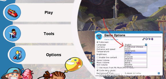 过山车大亨3怎么设置中文