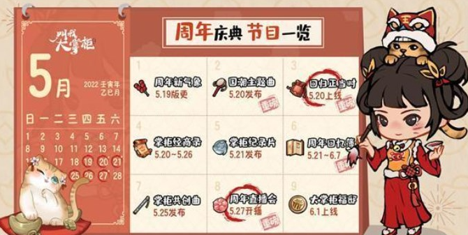 叫我大掌柜二周年答题答案是什么