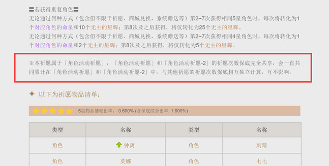 原神两个角色up池互通吗