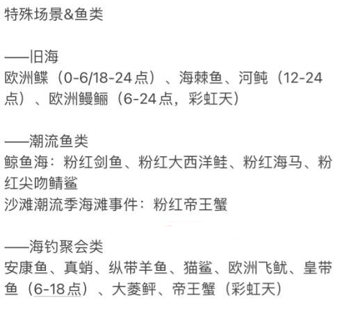 心动小镇特殊场景鱼类有哪些